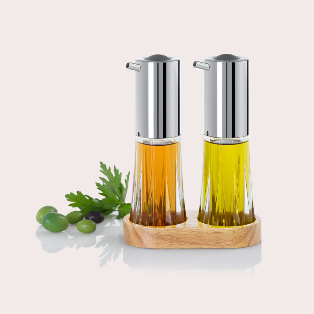 Menage Crystal oil and vinegar dispenser set