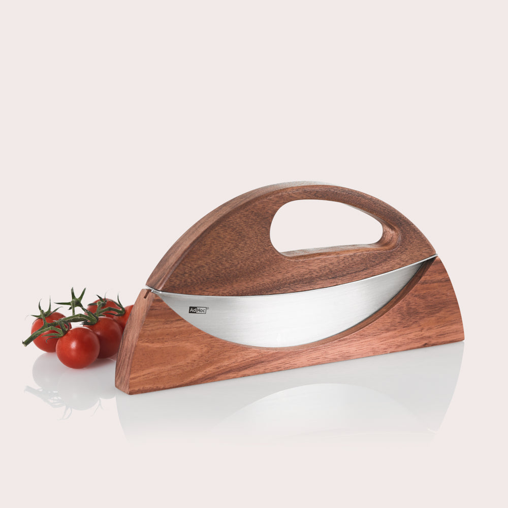 Wave rocking knife and pizza cutter