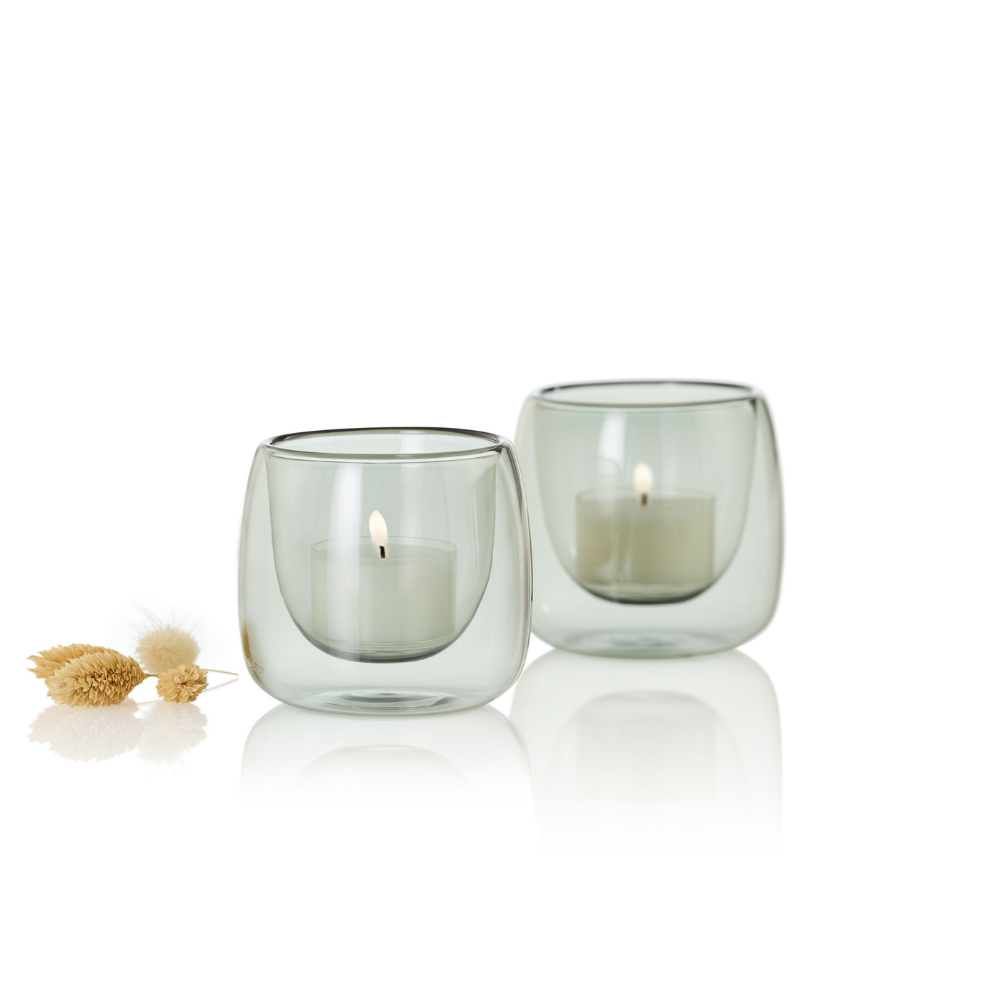 Yuna wind lantern, grey glass