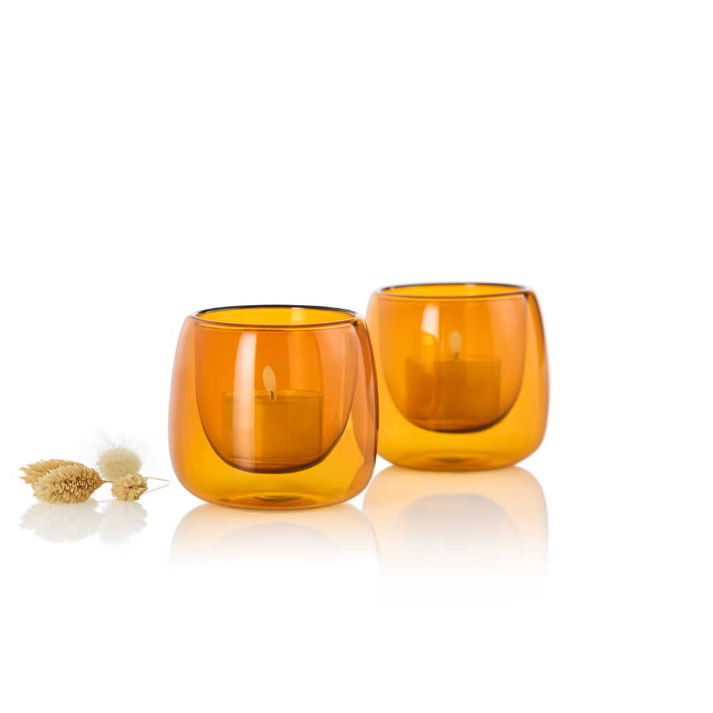 Yuna wind lantern, amber glass