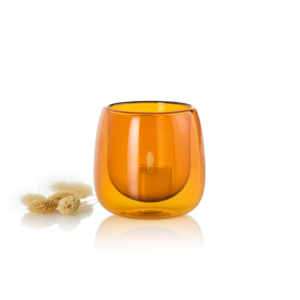 Yuna wind lantern, amber glass