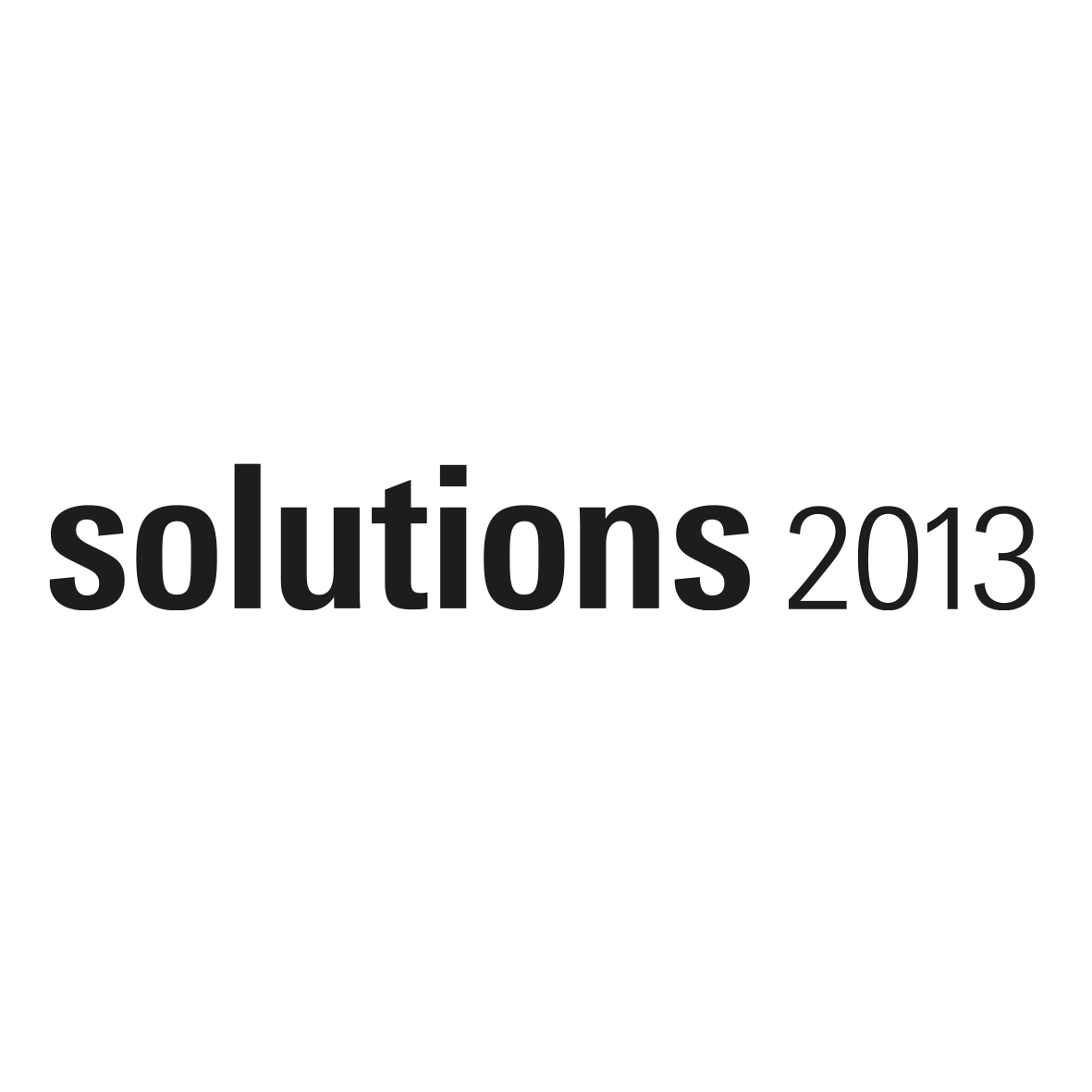 Text 'solutions 2013' on a white background