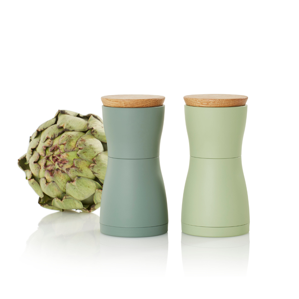 Twin salt and pepper mill set