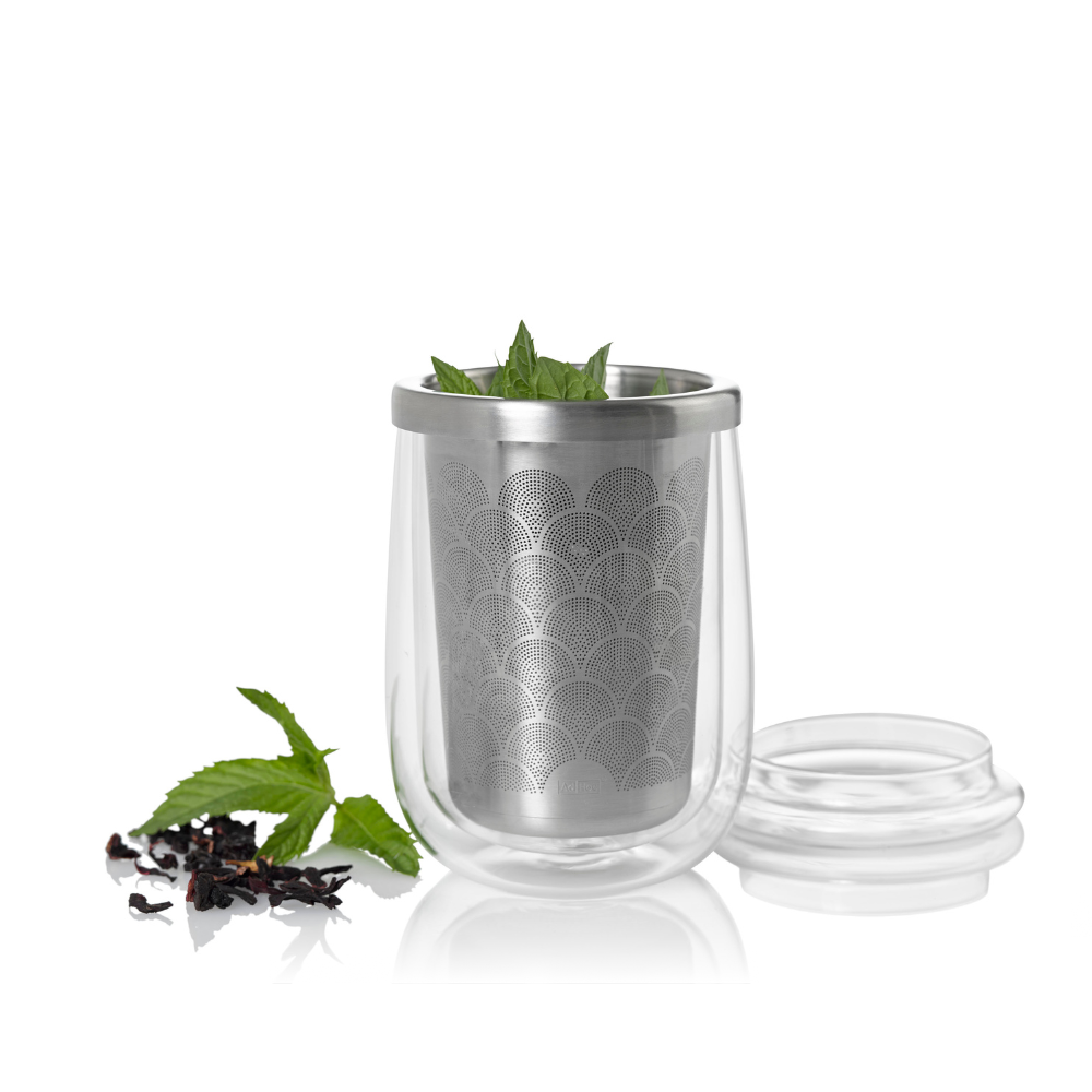 Fusion Glass tea glass with tea infuser